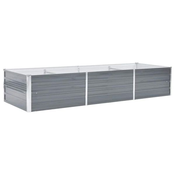 vidaXL Arriate de jardín de acero galvanizado gris 240x80x45 cm