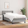 vidaXL Cama box spring con colch&oacute;n tela gris claro 90x200 cm