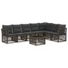 vidaXL Conjunto de sof&aacute;s de jard&iacute;n 8 pcs Gris rat&aacute;n sint&eacute;tico