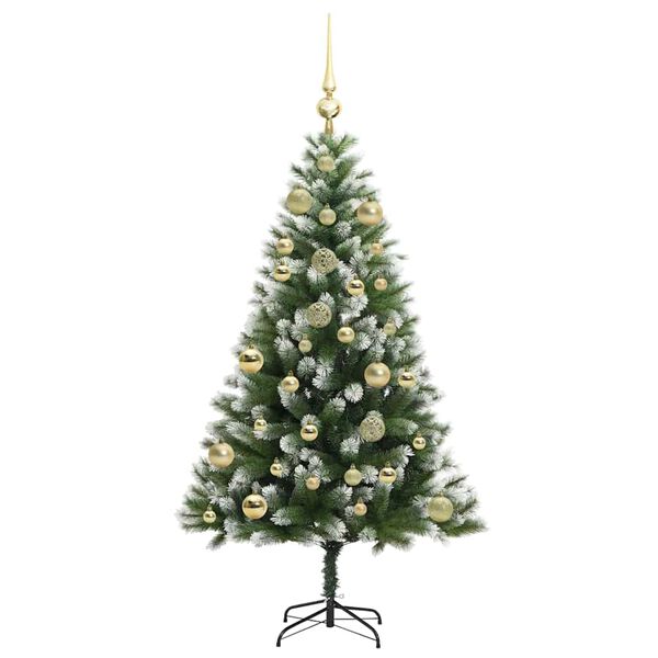 vidaXL Árbol de Navidad Artificial Plegable con Nieve Esponjosa 120 cm
