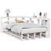 vidaXL Cama con estanter&iacute;a sin colch&oacute;n madera maciza blanca 120x200 cm