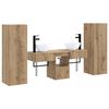 vidaXL Juego de muebles de ba&ntilde;o 5 uds. Roble artisan