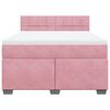 vidaXL Cama box spring con colch&oacute;n terciopelo rosa 140x200 cm