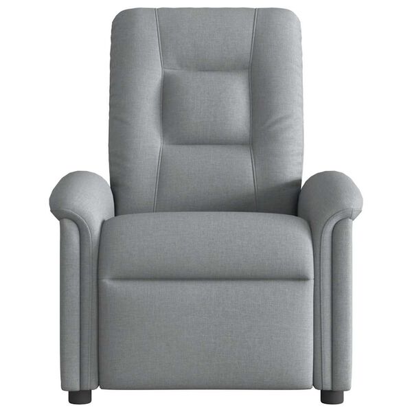 vidaXL Sill&oacute;n reclinable de masaje de tela gris claro