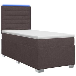 vidaXL Cama box spring con colch&oacute;n Marr&oacute;n Oscuro 80 x 200 cm Tela