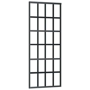vidaXL Puerta corredera ESG vidrio y aluminio negra 76x205 cm