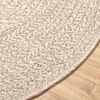 vidaXL Alfombra ZIZUR aspecto yute interior/exterior crema &Oslash; 90 cm