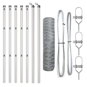 vidaXL Poste de Valla Plateado 10 x 0,6 m (malla de 50 mm) Acero