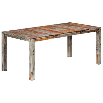 vidaXL Mesa de comedor de madera maciza de sheesham gris 180x90x76 cm