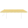 vidaXL Toldo manual retráctil con luz LED amarillo y blanco 5x3,5 m