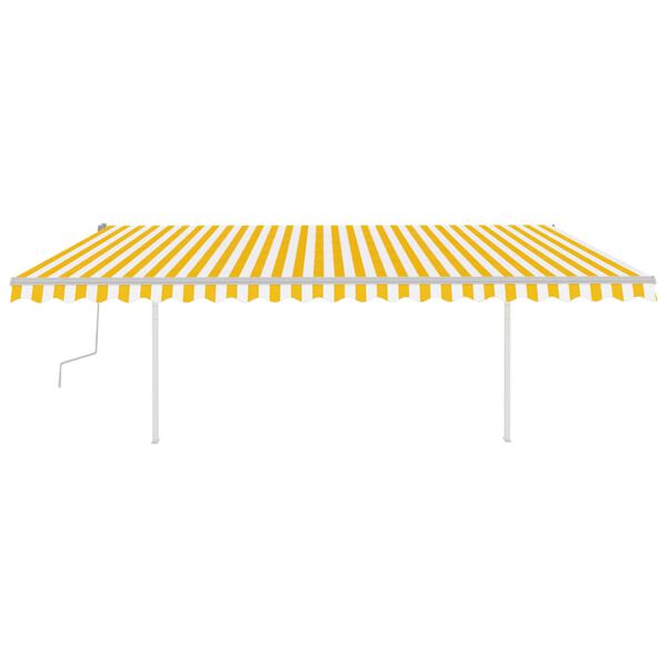 vidaXL Toldo manual retráctil con luz LED amarillo y blanco 5x3,5 m