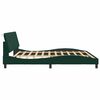 vidaXL Estructura de cama con LED sin colch&oacute;n Hanko terciopelo verde oscuro 200x200cm