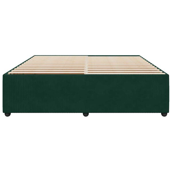 vidaXL Estructura cama sin colch&oacute;n terciopelo verde oscuro 180x200 cm