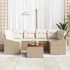 vidaXL Conjunto de sofás de jardín 7 pcs Beige ratán sintético