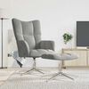 vidaXL Sillón de relax con taburete terciopelo gris claro