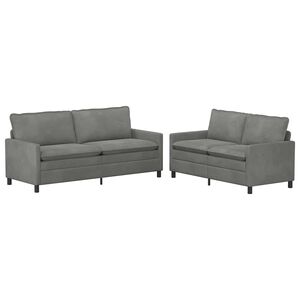 vidaXL Juego de Sof&aacute; 2 pcs Gris oscuro Terciopelo