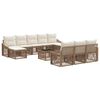 vidaXL Conjunto de sof&aacute;s de jard&iacute;n 11 pcs Beige rat&aacute;n sint&eacute;tico