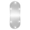 vidaXL Espejo de pared ovalado con luces LED vidrio 25x60 cm