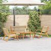 vidaXL Sillas de Jardín con Mesa 4 pcs Beige Madera maciza de Acacia