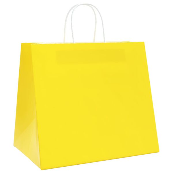 vidaXL Bolsas de papel con asas 50 uds amarillas 32x22x28 cm