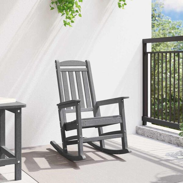 vidaXL Silla mecedora de jard&iacute;n Gris Claro 92 x 70 x 108cm HDPE