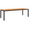 vidaXL Mesa jard&iacute;n madera acacia rat&aacute;n sint&eacute;tico negro 250x100x75 cm