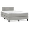 vidaXL Cama box spring con colch&oacute;n y LED tela gris claro 120x190 cm