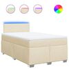 vidaXL Cama box spring con colch&oacute;n tela color crema 120x190 cm