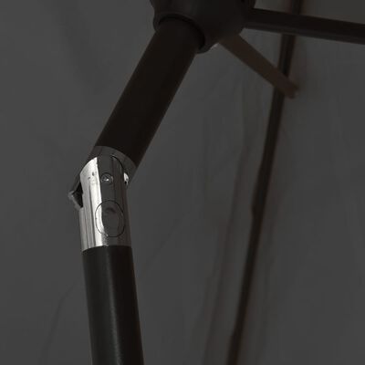 vidaXL Sombrilla de jardín con palo de metal 300x200 cm gris antracita