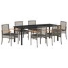 vidaXL Conjunto de Comedor de Jard&iacute;n 7 pcs Gris rat&aacute;n sint&eacute;tico