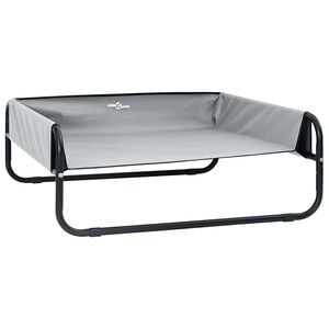 vidaXL Cama para perro Manual Gris Claro 57 x 57 x 24 cm Acero