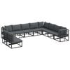 vidaXL Conjunto de sof&aacute;s de jard&iacute;n con coj&iacute;n 10 pcs Negro Aluminio