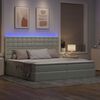 vidaXL Cama con almacenamiento y LED con LED Gris Claro 200 x 200 cm