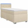 vidaXL Cama con Base Tapizada, Colch&oacute;n y Luz LED Crema 80 x 200 cm