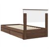 vidaXL Cama con almacenamiento con cabecera Roble Marr&oacute;n 90 x 190 cm