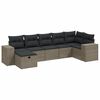 vidaXL Set de sof&aacute;s de jard&iacute;n 7 pzas con cojines rat&aacute;n PE gris claro