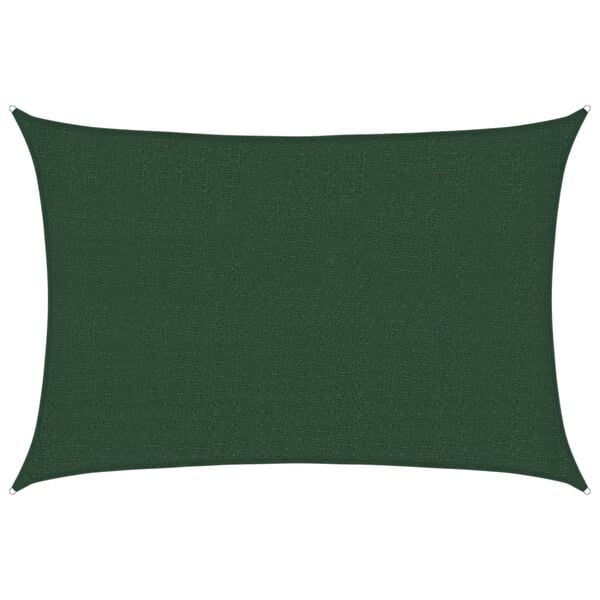 vidaXL Toldo de vela verde oscuro HDPE 160 g/m&sup2; 2,5x3,5 m