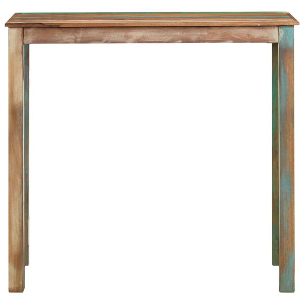 vidaXL Muebles de bar 5 piezas madera maciza reciclada cuero aut&eacute;ntico