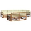 vidaXL Conjunto de sof&aacute;s de exterior 7 uds. Natural y Crema