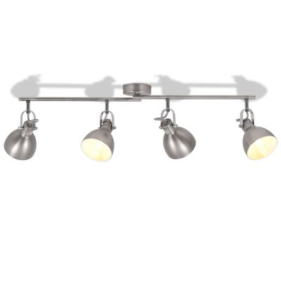 vidaXL Lámpara de techo para 4 bombillas E14 gris