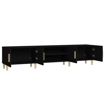 vidaXL Mueble de TV madera contrachapada negro 180x31,5x40 cm