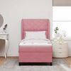 vidaXL Cama tipo Box Spring con colch&oacute;n Rosa 190 x 90 cm Poli&eacute;ster