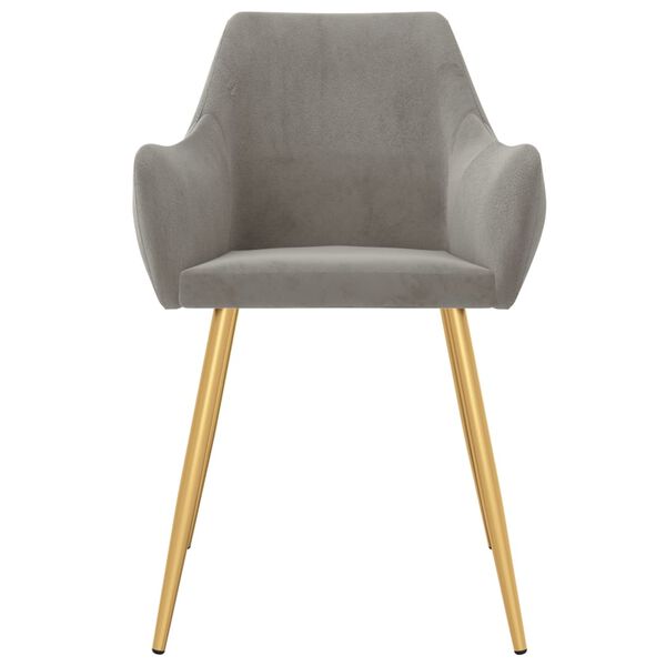 vidaXL Sillas de comedor 4 unidades terciopelo gris claro
