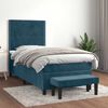 vidaXL Cama box spring con colch&oacute;n terciopelo azul oscuro 90x200 cm
