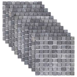 vidaXL Baldosas de Mosaico Gris 30 x 30 cm M&aacute;rmol