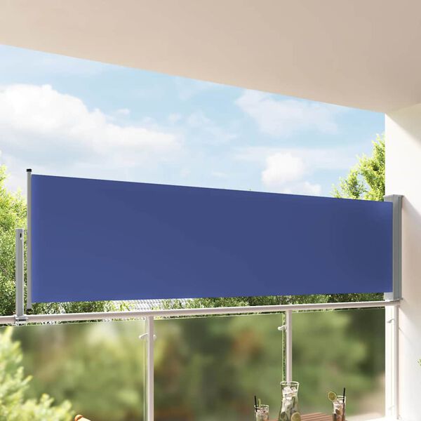 vidaXL Toldo lateral retr&aacute;ctil de jard&iacute;n azul 100x300 cm