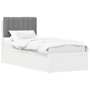 vidaXL Estructura de Cama con Cabecera Tapizada Gris Claro 80 x 200 cm