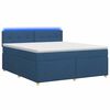 vidaXL Cama box spring con colch&oacute;n con cabecera Azul 140 x 200 cm Tela