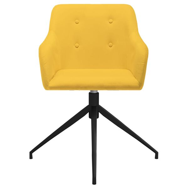vidaXL Sillas de comedor giratorias 4 unidades tela amarillo