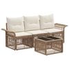 vidaXL Conjunto de sof&aacute;s de jard&iacute;n 4 pcs Beige rat&aacute;n sint&eacute;tico